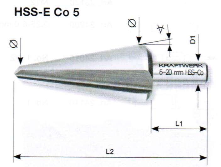 Foret conique HSS-E Co5 16-30.5 mm KRAFTWERK 18130