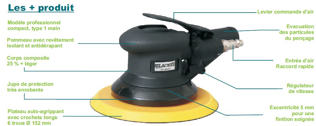 Ponceuse Orbitale Pneumatique Auto Aspirante Lacme Urmatt Flexibles