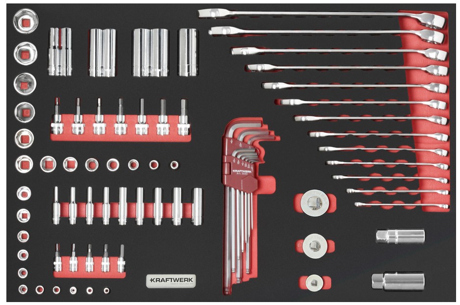 PRO LINE EVA Insert d’outils en pouces 80 pcs - Kraftwerk KW105.502.032